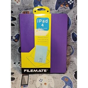 NEW Filemate IPad 4 Folio Case Fold To Stand Protective Secure PURPLE 10'